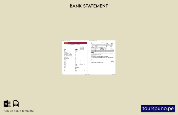 listo para imprimir plantilla de páginas de Word de extracto bancario nacional d